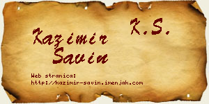 Kazimir Savin vizit kartica